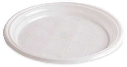 Тарелка пластиковая одноразовая, диаметр 205 мм, без секций, 100 штук в упаковке