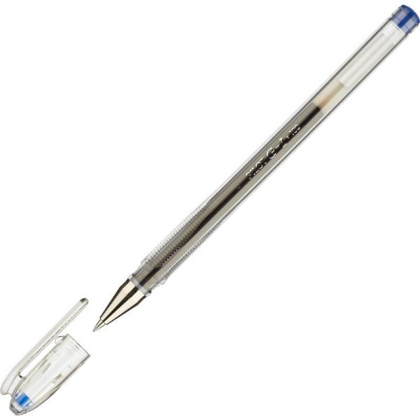 Ручка гелевая Pilot BL-G1-5T, синяя, 0,3 мм, прозрачный корпус