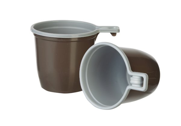 Чашка кофейная Интеко, 180 мл, коричневый/белый, 50 штук в упаковке, в коробке 1700 штук