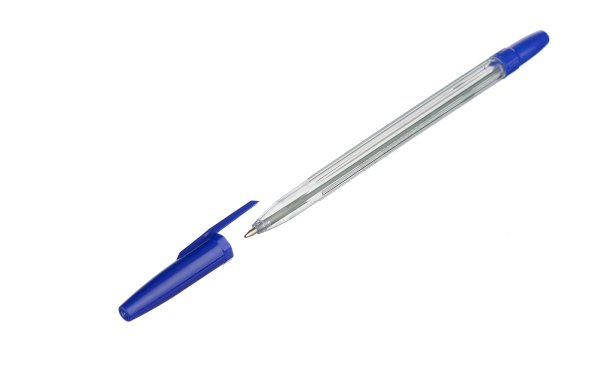 Ручка шариковая, синяя, 0,7 мм, прозрачный корпус