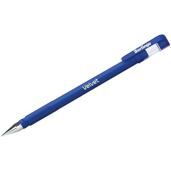 Ручка гелевая Berlingo "Velvet" синяя, узел 0,5мм, толщина линии 0,4мм, прорезиненый корпус 