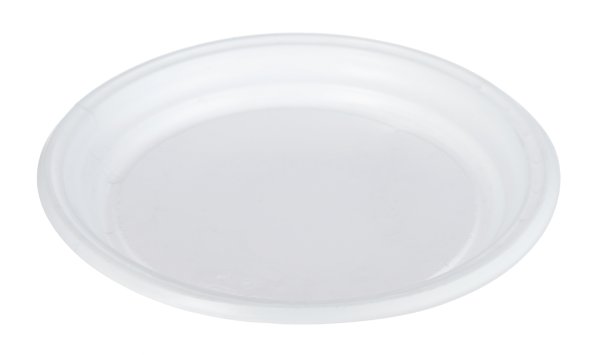 Тарелка одноразовая пластиковая, диаметр 205 мм, белая, PS, в упаковке 100 штук, в коробке 2000 штук 