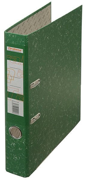 Папка-регистратор 50 мм, зеленая, офсет, с металлической окантовкой - фото №1