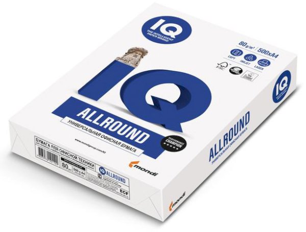 Бумага А4 IQ Allround, 80 г/м, 500 листов в пачке