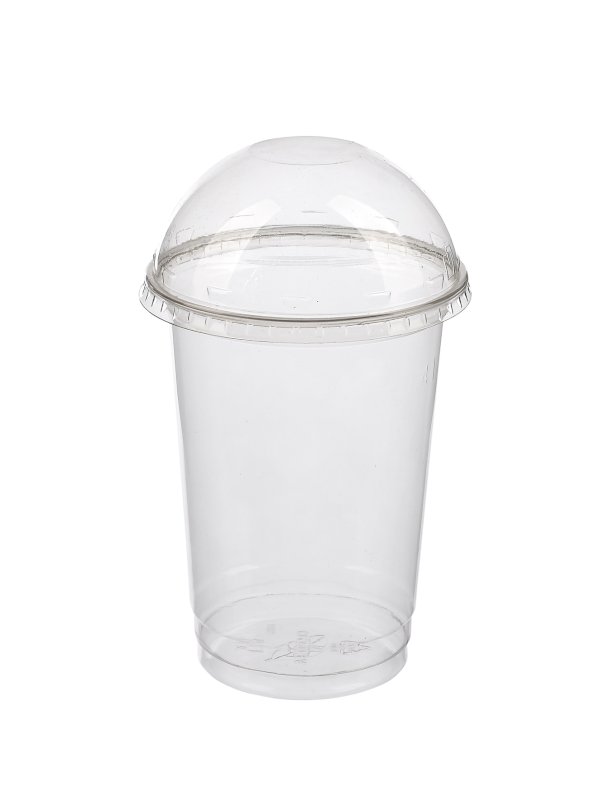 Крышка для стакана Pet Veggo, диаметр 95 мм, прозрачная, сфера без отверстия, 100 штук