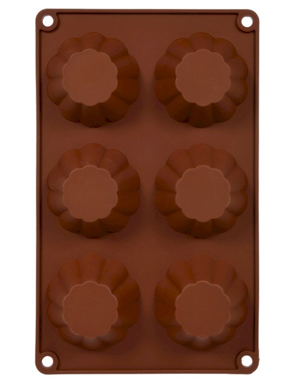 Форма для выпечки "Кексы мини", 6 ячеек, силикон, 20 штук в коробке