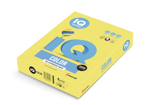 Бумага А4 IQ Color, 80 г/кв.м, канареечно-желтая, 500 листов в пачке, 5 пачек в упаковке