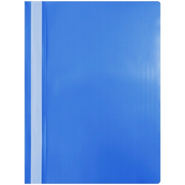 Папка-скоросшиватель, пластик, А4, 120 мкм, синяя, с прозрачным верхом
