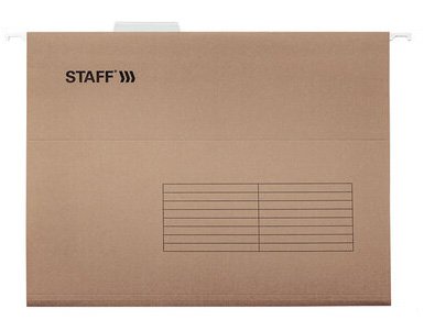 Подвесная папка STAFF, 350x240 мм, крафт-картон, 10 штук в упаковке