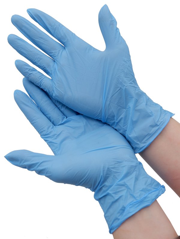 Перчатки нитриловые одноразовые Optiline, голубые, размер XL, 200 штук в упаковке - фото №1
