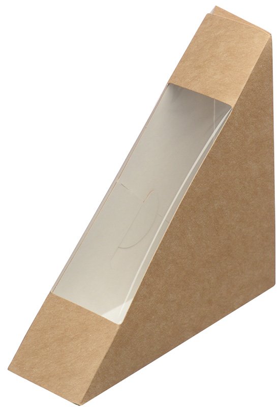 Упаковка под сэндвич с прозрачным окном Оригамо, 124х124х38 мм, замок-крючок, 300 штук 