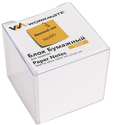 Блок бумажный Workmate, 90х90х90 мм, белый, в подставке - фото №1