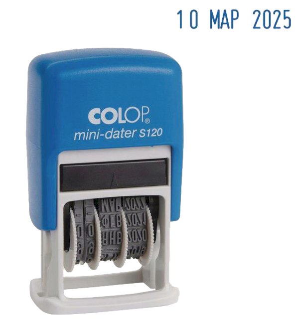 Датер-мини автоматический Colop S120 пластиковый шрифт 3,8 мм месяц обозначается буквами