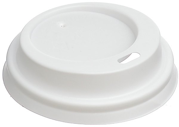 Крышка для стакана, диаметр 62 мм, с отверстием, белая, в упаковке 100 штук, в коробке 1000 штук