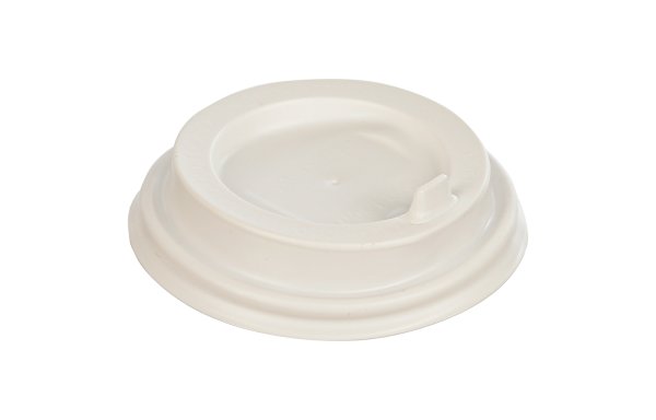 Крышка для стакана, диаметр 80 мм, с носиком, белая, 100 штук 