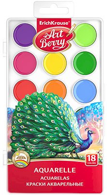 Краски акварельные с УФ защитой яркости ArtBerry, 18 цветов