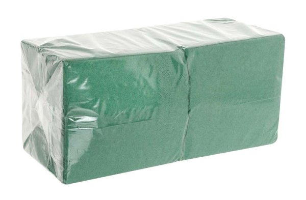 Салфетки бумажные 24х24 см, 2-слойные, зеленые, 250 листов в упаковке