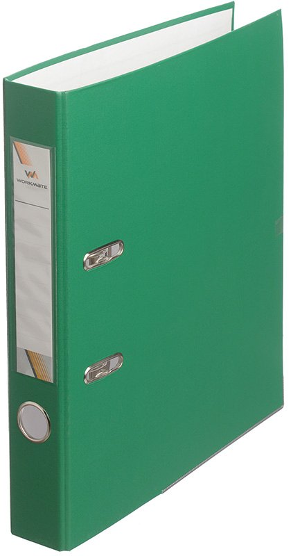 Папка-регистратор 50 мм, ПВХ, с металлическим уголком, собранная, зеленая - фото №1