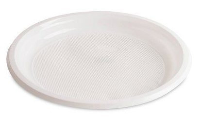 Тарелка одноразовая пластиковая СПГ,  диаметр 220 мм, белая, PP, в упаковке 100 штук, в коробке 1000 штук 