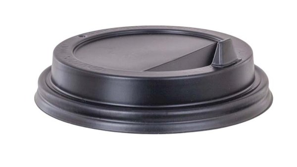 Крышка для стакана, диаметр 90 мм, с носиком, черная, в упаковке 100 штук, в коробке 1000 штук