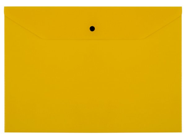 Пaпка-конверт на кнопке Стамм, А4, 120 мкм, желтая