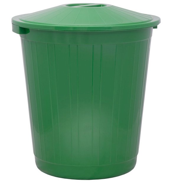 Бак мусорный с крышкой, 80 литров, зеленый