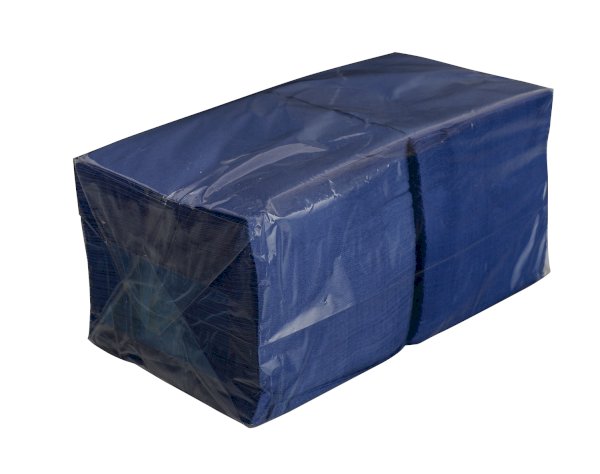 Салфетки бумажные 24х24 см, 2-слойные, синие, 250 листов в упаковке, в коробке 18 упаковок - фото №1