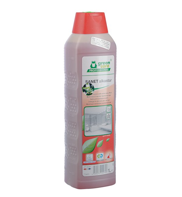 Эко средство без кислот для уборки санитарных зон green care PROFESSIONAL Sanet alkastar 1 литр, 10 штук