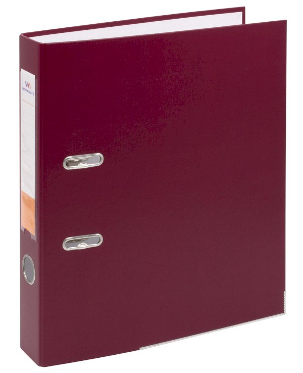 Папка-регистратор Workmate 50 мм, ПВХ, бордо, с металлической окантовкой, собранная - фото №1