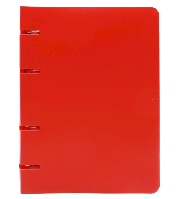 Тетрадь на кольцах ПандаРог, А5, 80 листов, пластиковая обложка, красная - фото №1