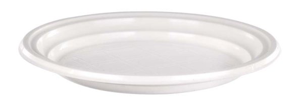 Тарелка одноразовая пластиковая Стандарт, диаметр 170 мм, белая, PS, в упаковке 100 штук, в коробке 2400 штук 