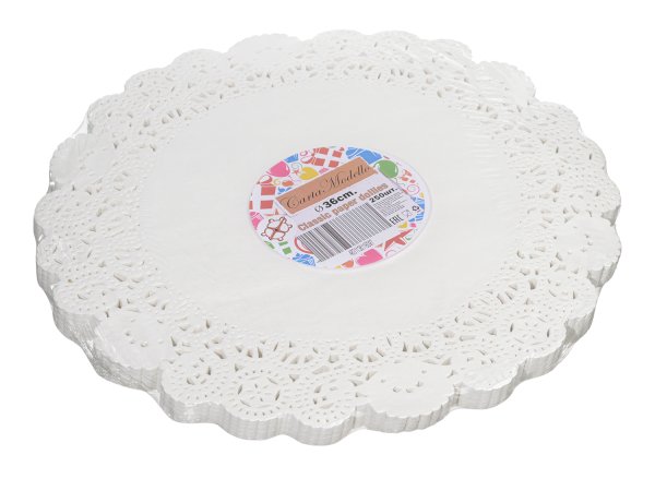 Салфетки для торта, диаметр 36 см, белые, 250 штук - фото №1