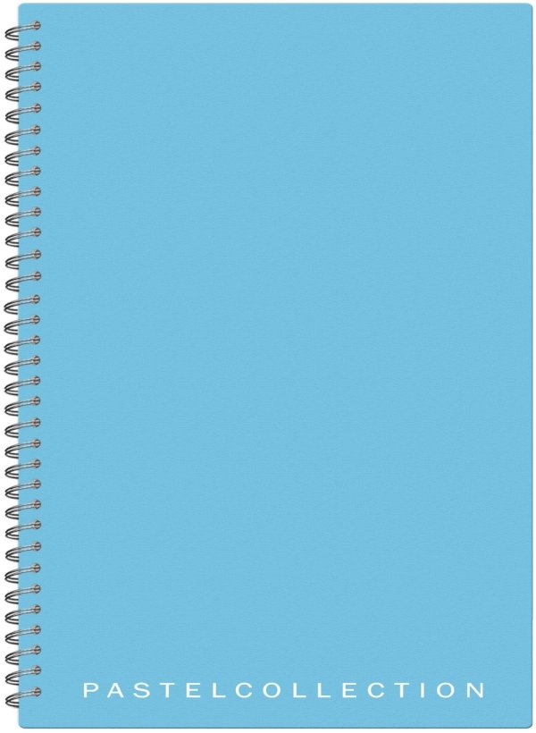 Бизнес-тетрадь Pastel Collection Blue/Mint, A4, 96 листов, пластиковая обложка, на гребне, клетка - фото №1