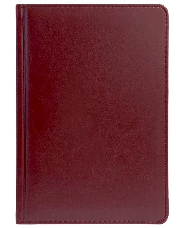 Ежедневник Qredo Nebraska, А5, недатированный, 160 листов, кожзам, бордовый - фото №1