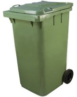 Контейнер для мусора на колесах, 240 литров, пластик, зеленый