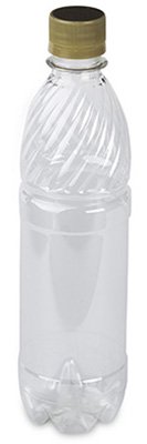 Бутылка ПЭТ с крышкой, 500 мл, узкое горло 28 мм, прозрачная, 135 штук в полиэтилене