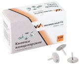 Кнопки канцелярские никелированные Office Line, 100 штук