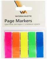 Клейкие закладки  Workmate пластиковые, 12х45 мм, 5 неоновых цветов по 25 листов
