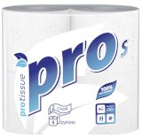 Туалетная бумага PROtissue S Premium, 2-слойная, белая, 4 рулона в упаковке 