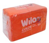 Салфетки бумажные оранжевые, 1-слойные, 24х24 см, 400 листов, 9 пачек в упаковке