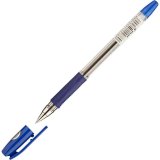 Ручка шариковая Pilot BPS-GP-F, синяя, 0,32 мм, с резиновым упором, прозрачный корпус