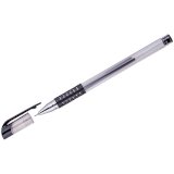 Ручка гелевая черная, манжетка, игольчатый стержень, 0,5 мм