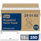Полотенца бумажные листовые Tork Advanced 2-слойные ZZ-сложения 250 листов в упаковке