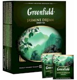 Greenfield Jasmine Dream, 2 г х 100 пакетов, чай пакетированный, зеленый, ароматизированный