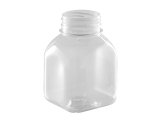 Бутылка квадратная без крышки 200 мл, широкое горло 38 мм, прозрачная, 100 штук в полиэтилене