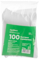 Ложка чайная одноразовая Optiline Компакт, 125 мм, белая, 100 штук в упаковке