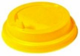 Крышка с носиком для стакана, диаметр 90 мм, желтая, 100 штук