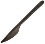 Нож столовый 178,5 мм, черный матовый, полипропилен, в индивидуальной упаковке, 500 штук