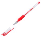 Ручка гелевая Workmate, красная, толщина линии письма 0,5 мм, с резиновым упором, 50 штук
