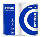 Туалетная бумага Focus Optimum, 2-слойная, белая, 4 рулона в упаковке